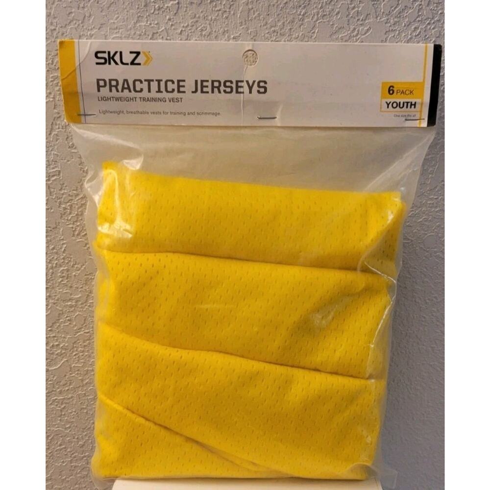 SKLZ Youth Sports Mesh Practice Jerseys 6-Pack Brand New Yellow One Size Fits Al